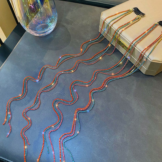 Image de Pinces à Cheveux en Alliage de Zinc à Strass Coloré 1 Kit