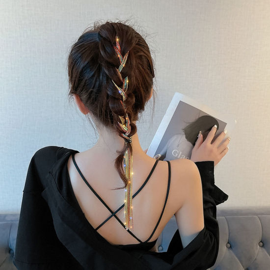 Image de Pinces à Cheveux en Alliage de Zinc à Strass Coloré 1 Kit