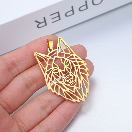 Imagen de Acero Inoxidable Colgantes Lobo Multicolor 1 Unidad