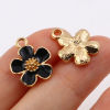 Immagine di Lega di Zinco Charms Le foglie del Fiore Multicolore Smalto 16mm x 13mm , 20 Pz