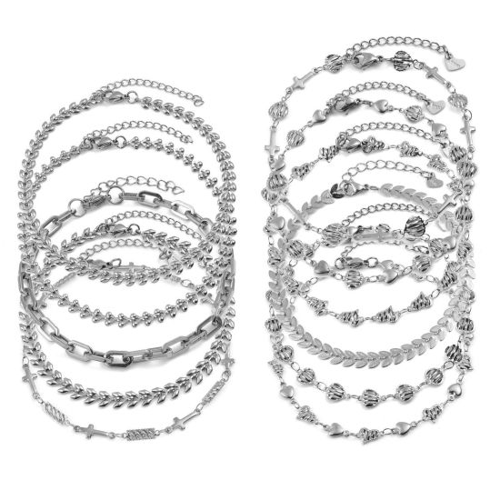 Image de Chaînes de Cheville en 304 Acier Inoxydable Argent Mat 1 Pièce