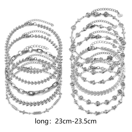 Image de Chaînes de Cheville en 304 Acier Inoxydable Argent Mat 1 Pièce