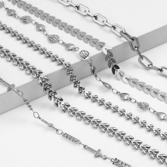 Image de Chaînes de Cheville en 304 Acier Inoxydable Argent Mat 1 Pièce