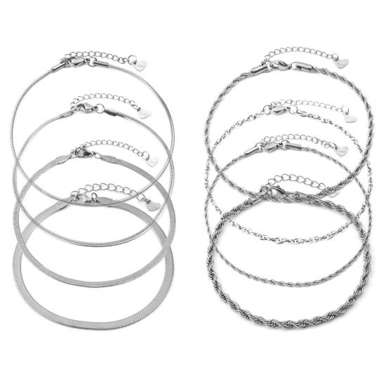 Image de Chaînes de Cheville en Acier Inoxydable Chaînes Argent Mat