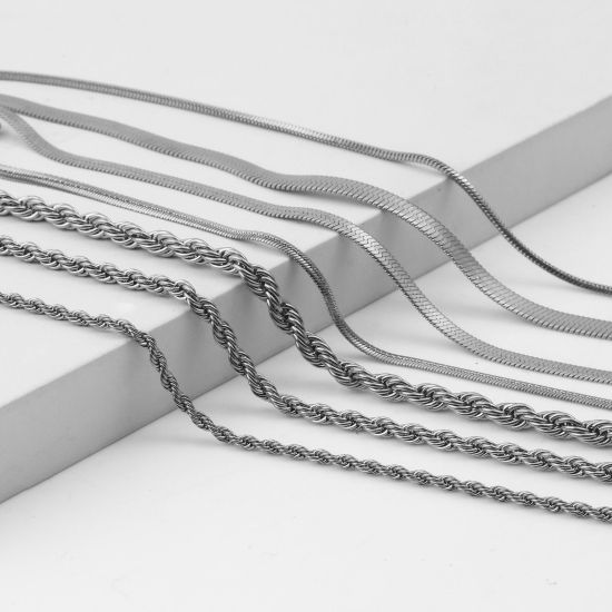 Image de Chaînes de Cheville en Acier Inoxydable Chaînes Argent Mat