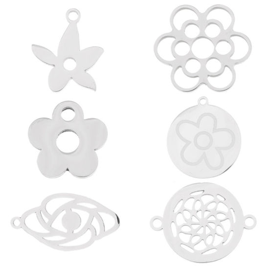 Image de Breloques en Acier Inoxydable Mixte Argent Mat 1 Pièce