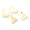 Bild von Messing Ohrringzubehör Echtgold plattiert Geometrie Message " M/Öse " Drahtstärke: 0,8mm, 4 Stück