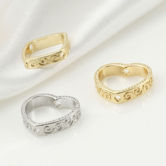 Imagen de Latón Marcos de Cuentas Oro Real Chapado (Apta la Cuenta: 8mm) 12mm x 12mm, 5 Unidades