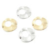 Immagine di Ottone Charms Tondo Vero Oro Placcato Polvere di Stelle 3.3cm x 3.3cm, 3 Pz