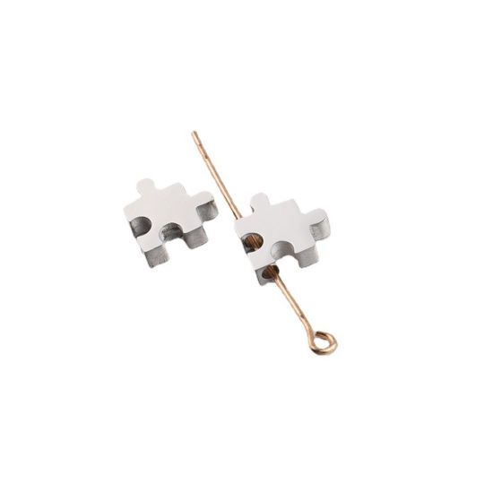 Bild von 304 Edelstahl Charms Puzzle Bunt 1 Stück