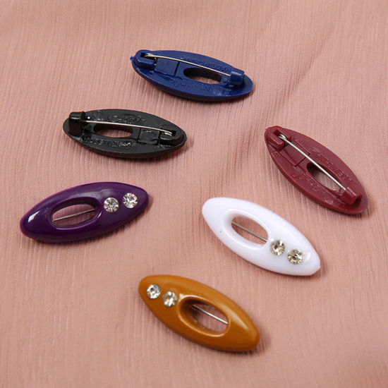 Plastic Scarf Clip Buckle Marquise Multicolor Hollow の画像