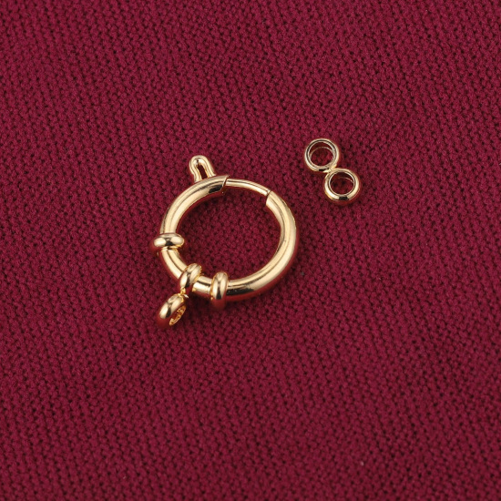 Image de Fermoir Anneau Ressort en 304 Acier Inoxydable Rond Plaqué Or & Argent Mat 10 Pcs