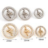 Picture of Zinc Based Alloy Medical Metal Sewing Shank Buttons Buttons Single Hole Round Multicolor Medical Heartbeat/ Electrocardiogram Carved White Rhinestone