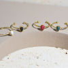 Picture of Stainless Steel & Gemstone Open Rings 14K Gold Plated Multicolor Drop