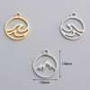 Bild von Edelstahl Charms Rund Bunt Hohl 14mm x 12mm, 2 Stück