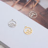 Bild von Edelstahl Charms Rund Bunt Hohl 14mm x 12mm, 2 Stück
