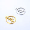 Picture of 304 Stainless Steel Weather Collection Charms Multicolor Round Four-pointed star Hollow 14mm x 12mm