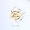 Picture of 304 Stainless Steel Charms Multicolor Round Pentagram Star Hollow 17mm x 15mm