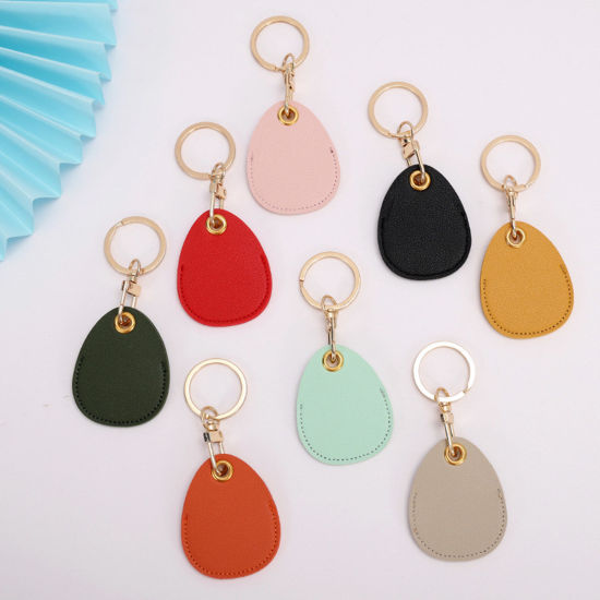 Image de Porte-Clés Simple en PU Doré Multicolore Goutte d'Eau 1 Pièce