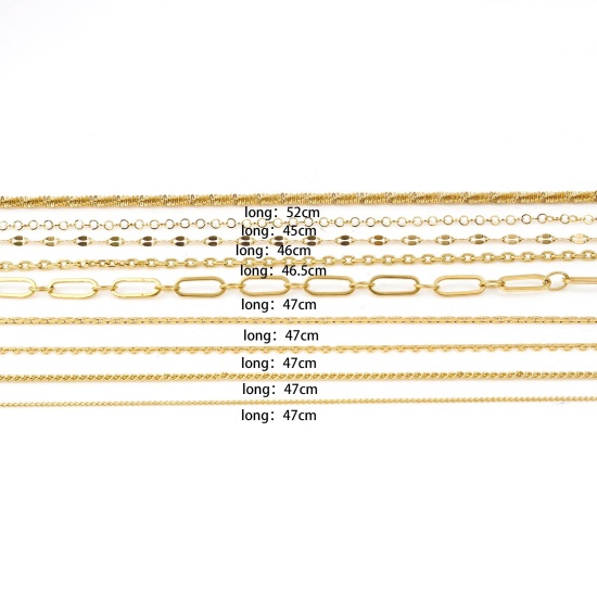 Image de Colliers En Gros Doré en 304 Acier Inoxydable, Chaînes, Unisexe Élégant Minimaliste Cadeau Bijoux pour Détaillants 1 Pièce