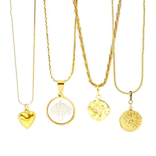 Image de Colliers En Gros Doré en 304 Acier Inoxydable, Chaînes, Unisexe Élégant Minimaliste Cadeau Bijoux pour Détaillants 1 Pièce