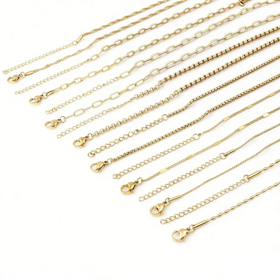 Image de Colliers En Gros Doré en 304 Acier Inoxydable, Chaînes, Unisexe Minimaliste Cadeau Bijoux pour Détaillants 1 Pièce