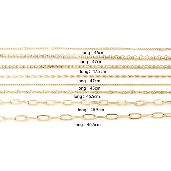Image de Colliers En Gros Doré en 304 Acier Inoxydable, Chaînes, Unisexe Minimaliste Cadeau Bijoux pour Détaillants 1 Pièce