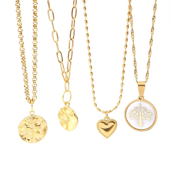 Image de Colliers En Gros Doré en 304 Acier Inoxydable, Chaînes, Unisexe Minimaliste Cadeau Bijoux pour Détaillants 1 Pièce