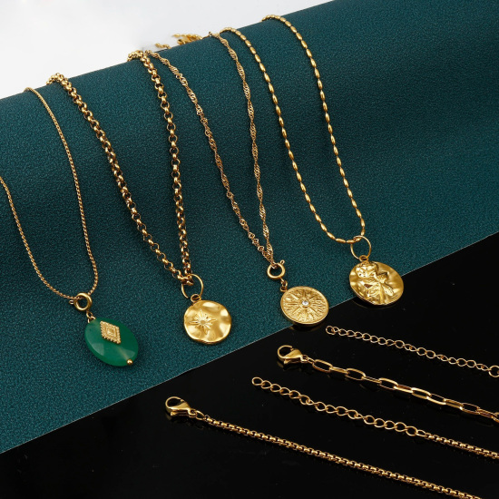 Image de Colliers En Gros Doré en 304 Acier Inoxydable, Chaînes, Unisexe Minimaliste Cadeau Bijoux pour Détaillants 1 Pièce