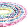 Immagine di Argilla Perline Tondo Piatto Multicolore Striscia Disegno 2 Fili