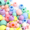 Image de Perles en Acrylique Rond Couleur au Hasard Opaque 1000 Pcs