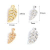 Immagine di Lega di Zinco Charms Foglia Multicolore Trasparente Strass 10 Pz
