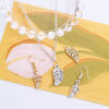 Immagine di Lega di Zinco Charms Foglia Multicolore Trasparente Strass 10 Pz