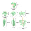 Image de en Alliage de Zinc Feuille Doré Vert Laqué 10 Pcs