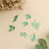 Image de en Alliage de Zinc Feuille Doré Vert Laqué 10 Pcs
