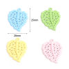 Immagine di Lega di Zinco Charms Foglia Multicolore Pittura 25mm x 20mm , 10 Pz