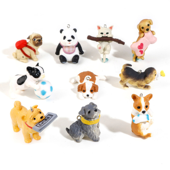 樹脂 可愛い かわいい キュート ペンダント 動物 3D 多色 1 個 の画像