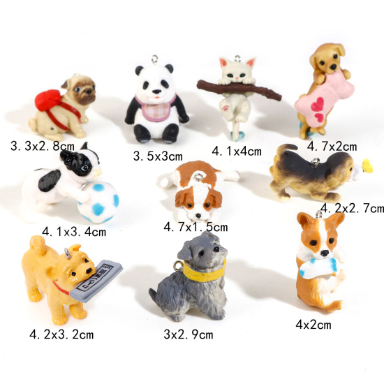 樹脂 可愛い かわいい キュート ペンダント 動物 3D 多色 1 個 の画像