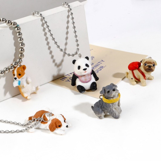 樹脂 可愛い かわいい キュート ペンダント 動物 3D 多色 1 個 の画像