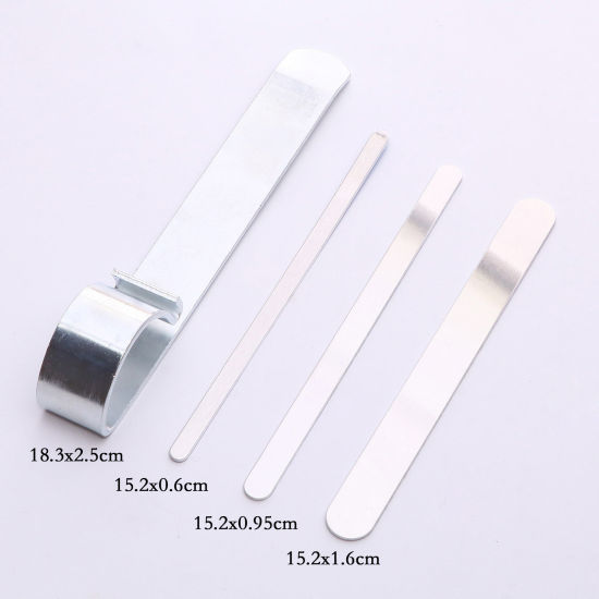 アルミ ジュエリーツール6mm バングル ブランクバー DIY カフブレスレット作り プレゼント アクセサリーパーツ 長方形 シルバートーン 1 個 の画像