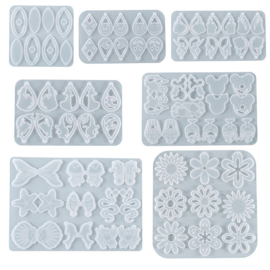 Image de Moule en Silicone Pour Pendentifs de Boucle D'Oreille Blanc 1 Pièce