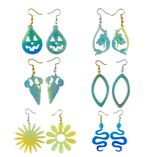 Image de Moule en Silicone Pour Pendentifs de Boucle D'Oreille Blanc 1 Pièce