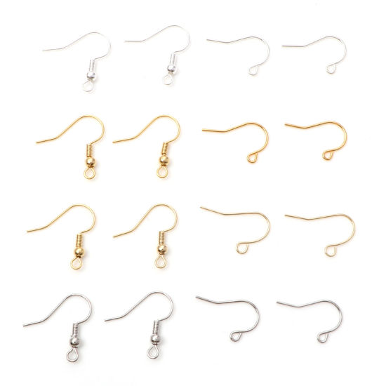 Image de Boucles d'Oreilles Crochets en Laiton Multicolore avec Boucle 20 Pcs