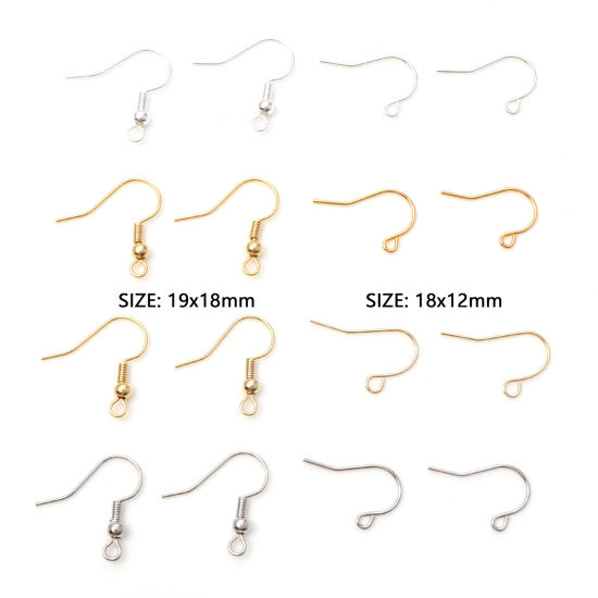 Image de Boucles d'Oreilles Crochets en Laiton Multicolore avec Boucle 20 Pcs