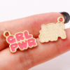 Picture of Zinc Based Alloy Charms Gold Plated Multicolor Girl Power Abbreviation Message " GRL PWR " Enamel 18mm x 15mm
