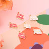 Picture of Zinc Based Alloy Charms Gold Plated Multicolor Girl Power Abbreviation Message " GRL PWR " Enamel 18mm x 15mm