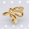 Picture of Stainless Steel Punk Open Adjustable Rings Multicolor Snake Animal