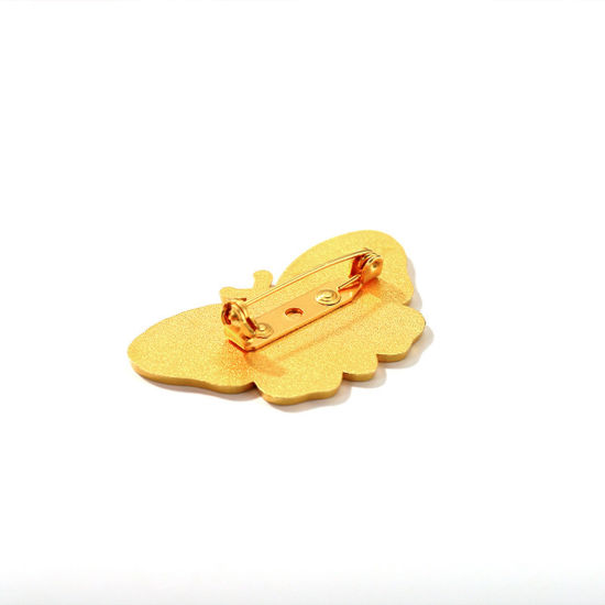 Image de Broche Epingle Insecte Papillon Doré Multicolore Émail 1 Pièce