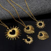 Picture of Zinc Based Alloy Galaxy Pendants Gold Plated Sun Rays Hollow
