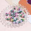 Picture of Polymer Clay Beads Flower Leaves Multicolor About 12mm x 8mm
